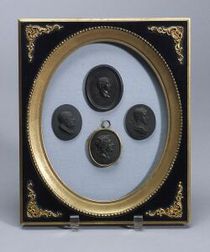 Four Wedgwood Black Basalt Portrait Medallions
